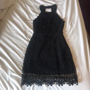 Black lace cocktail dress